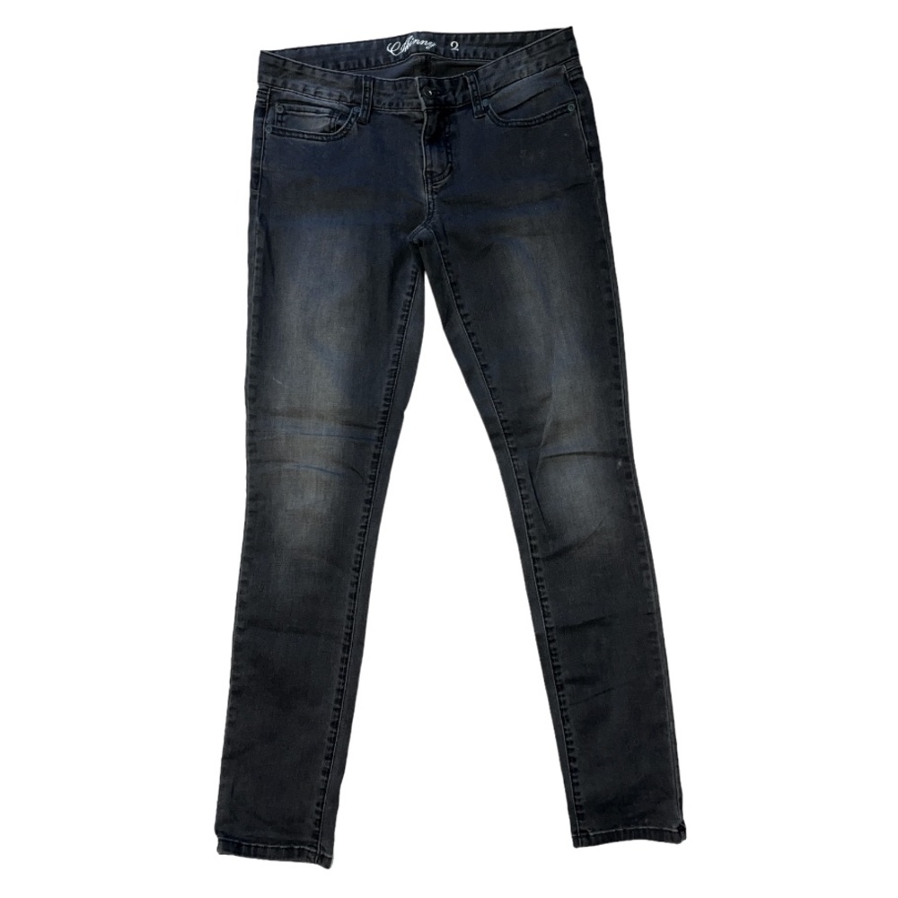 Tommy Hilfiger Skinny Straight Jeans Charcoal Washed Black Low Rise Size 2